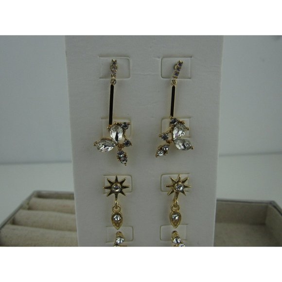 NEW WITH TAGS EXPRESS SET OF 5 SHINY GOLD EARRING SET - Picture 3 of 4